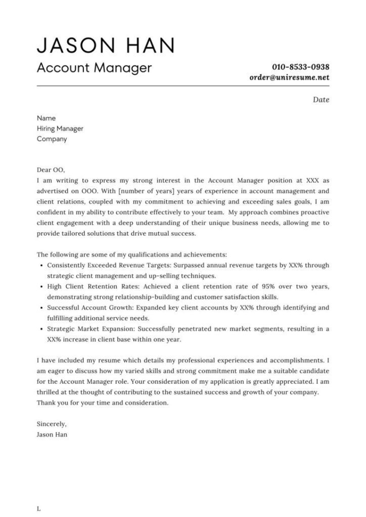 Uniresume Cover Letter Sample No. 1